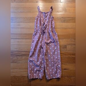 OshKosh B'gosh Mauve Polka Dot Jumpsuit with White Dots Size 7